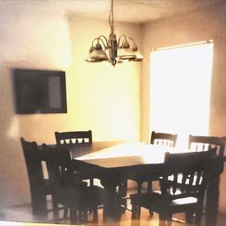 48 X 48 Solid Wood Table With A 18-Inch Butterfly Leaf And 6 Solid Wood Chairs