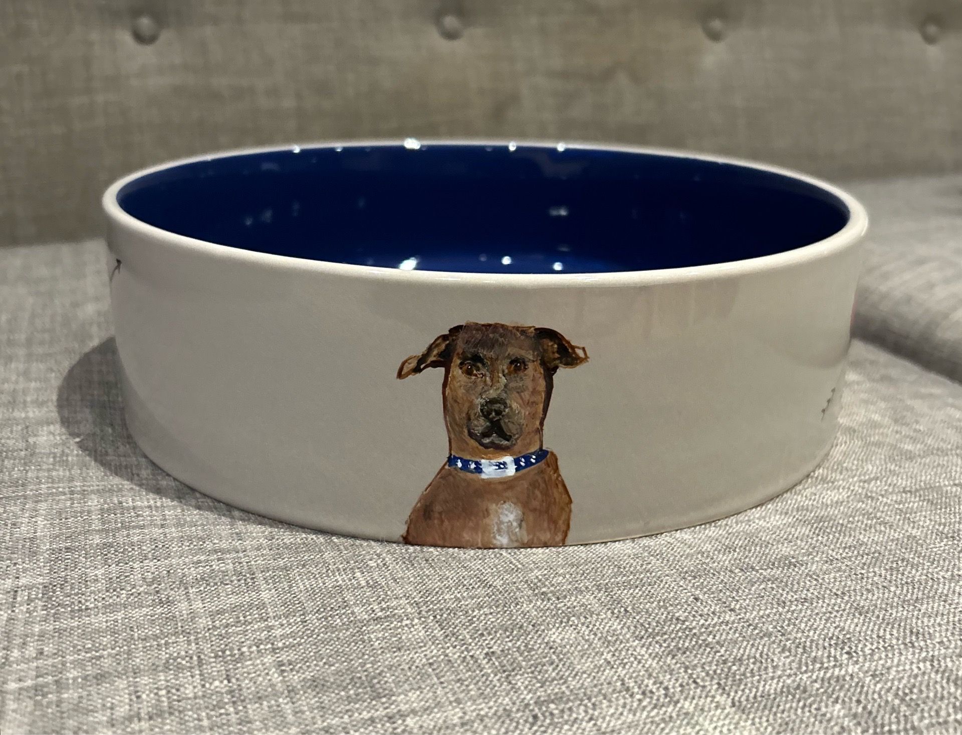 Hand painted dog feeding bowls