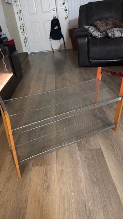 Minimalist 2-Tier Mesh Storage Shelf / Organizer