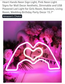 BRAND NEW - Heart Hands Neon Sign Light