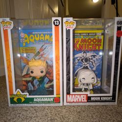 DC Aquaman & Marvel Moon Knight Comic Cover Funko Pops