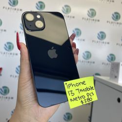 iPhone 13 T-Mobile Or Metro Pcs Only 128Gb Black Unlocked 