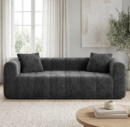 BRAND NEW 89" W Boneless Sofa Oversized 4- Seater Chenille