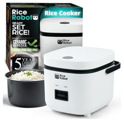 Rice Robot XL - Arrocera personal, sin PFAS, antiadherente. Capacidad de 2 cuartos, con bandeja de v