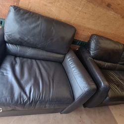 Leather Set: Couch And An Armchair 