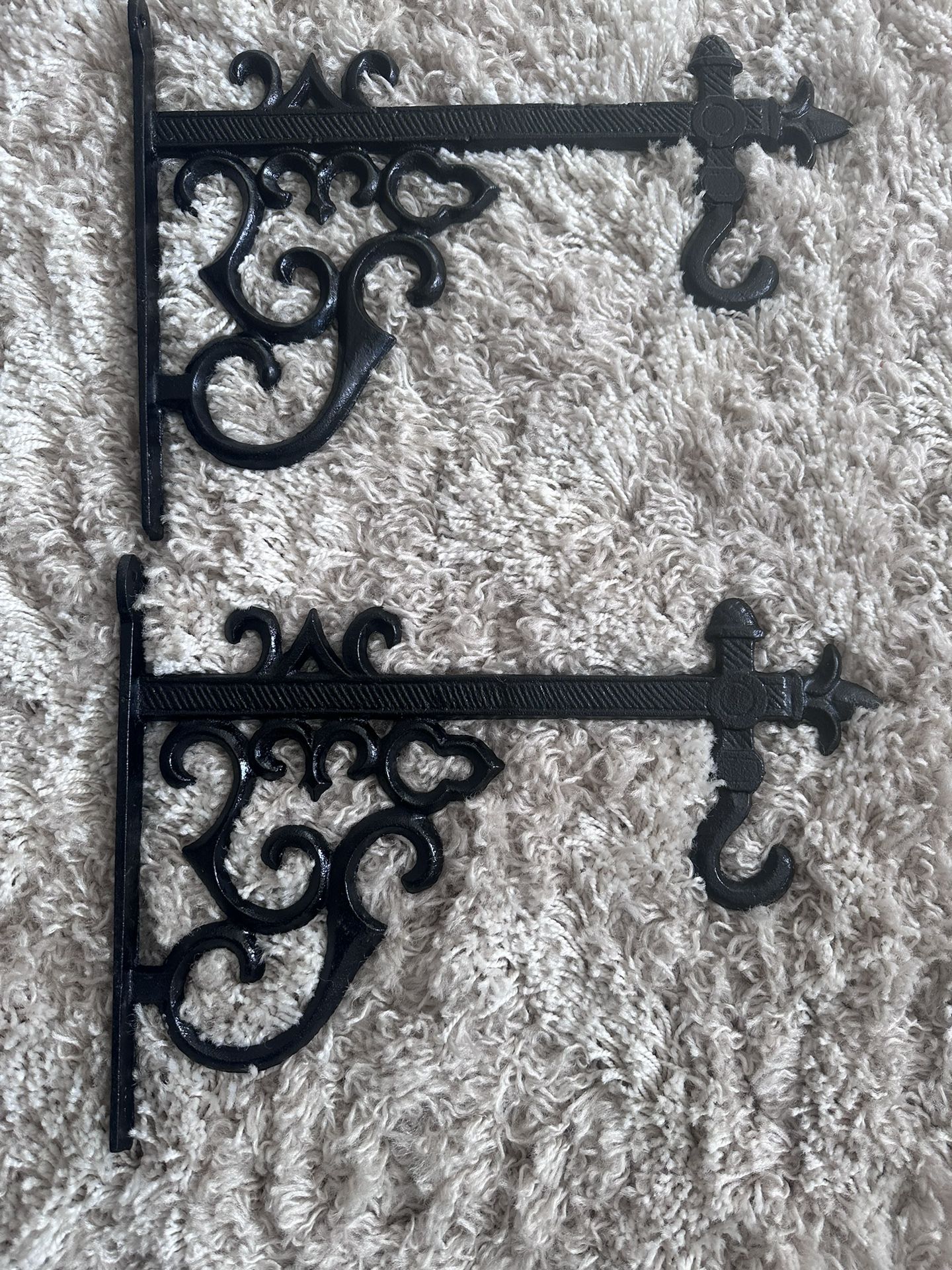 Wrought Iron Plant Hangers. (2)