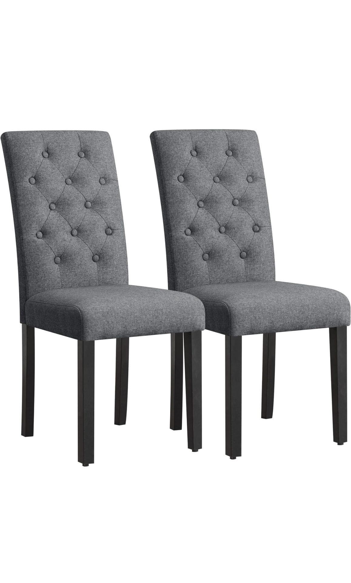 Kitchen Table Set of 2 Upholstered Armless Modern Chairs for Dining, Restaurant and Living Room