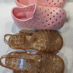 Size 7/8 Cat &Jack Slip Ons And Jellies 