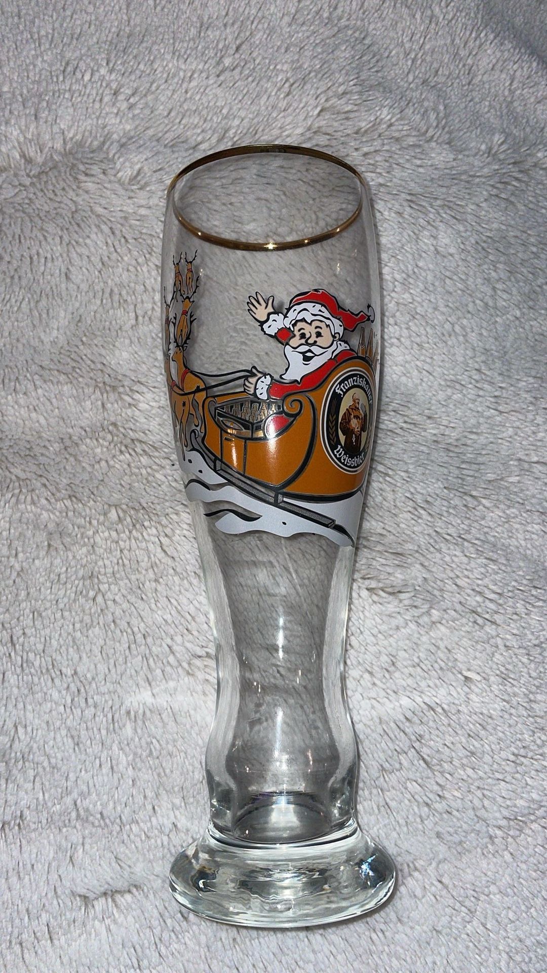 Antique Fransishkaner Weissbier Christmas Glass
