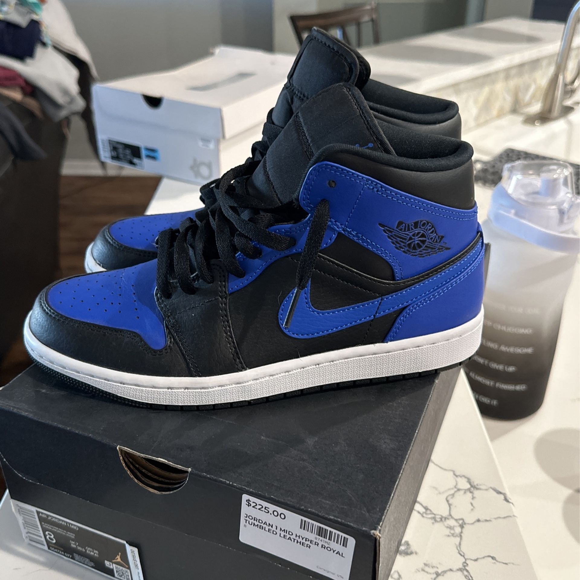 Jordan 1 MID HYBER ROYAL TUMBLED LEATHER