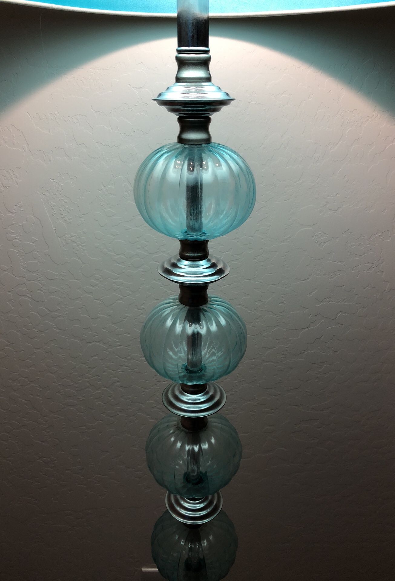 Aqua glass 2024 floor lamp