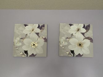 2’x2’ purple flower canvases
