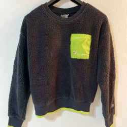 Champion Exculsive Sherpa Crewneck Sweatshirt Womens SMALLPullover