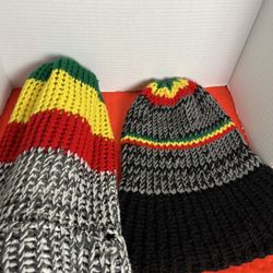 2- Nice Jamaican Handmade,  Beanie, Good For Extremely Long Dreads  