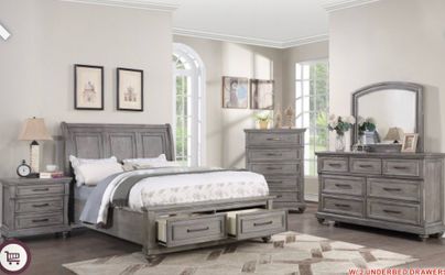 Grey Bedroom Furniture - Bed Dresser Mirror Nightstand Chest