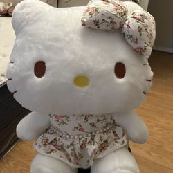 ~20 in Sanro Hello Kitty Plush Doll Peony Flower Cat Plushe