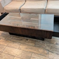 Glass top coffee table