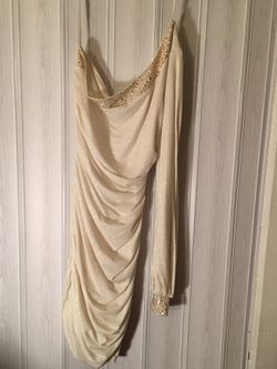 Medium white &a gold dress