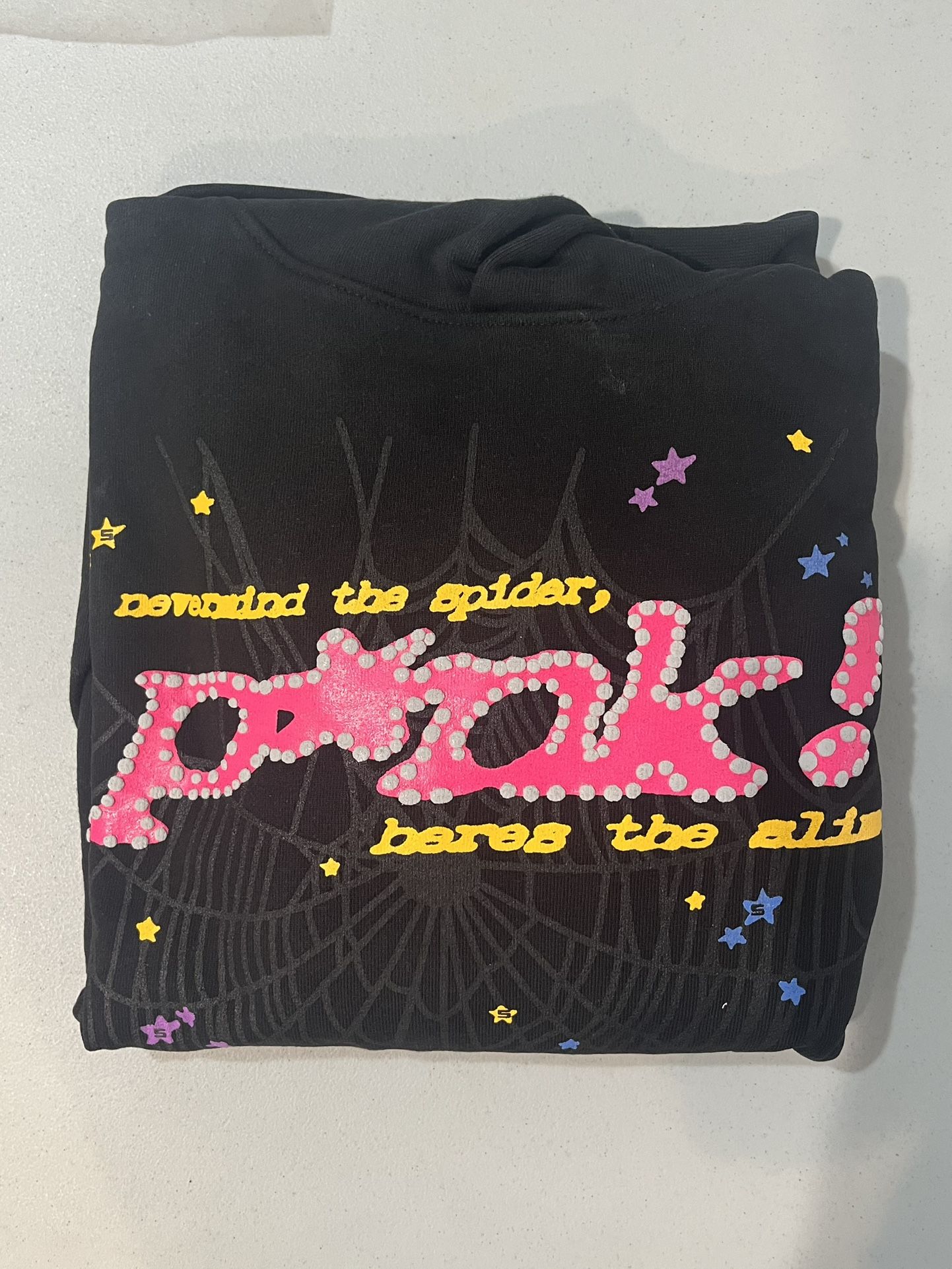 Pink Sp5der Hoodie - Size Large