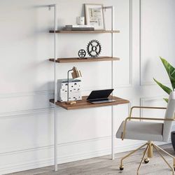 2 Shelf Industrial Wall Mount Desk