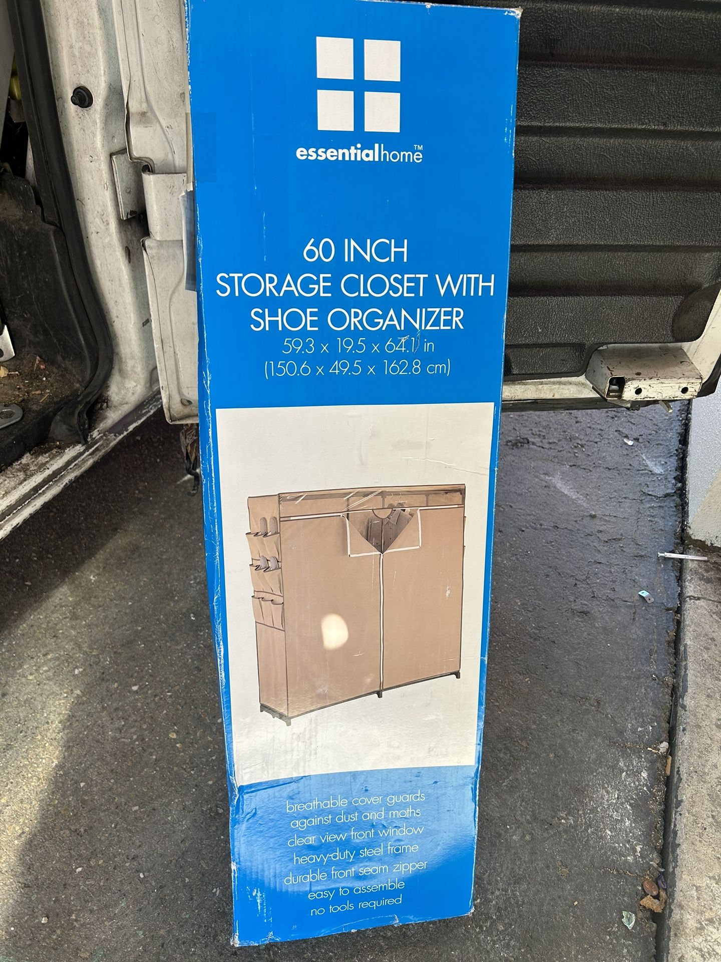 New In Box 60 Inch Storage Closet With Shoe Organizer