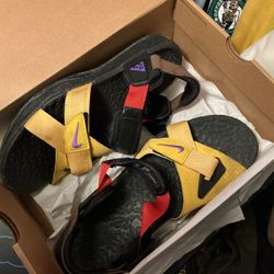 Nike ACG Sandals Yellow Red Purple Swoosh