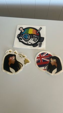 Hawaii Themed Sticker Set of 3
