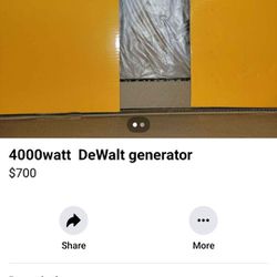 Dewalt 4000 W generator.