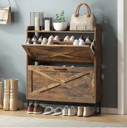 Shoe Storage Cabinet with 2 Flip Drawers（Can be wholesaled）