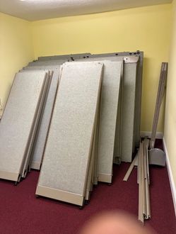 disassembled modular office cubicle partition 12 pieces with all parts