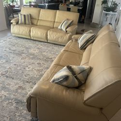TWO Reclining Leather Sofas
