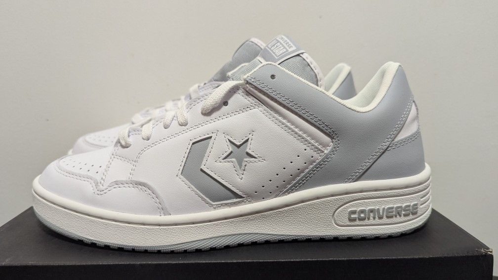 Converse Weapon Ox Low White Gray Leather Men's Size 12 A10204C New