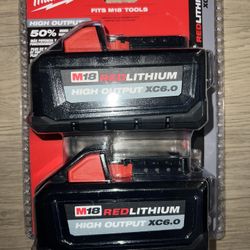 Milwaukee M18 18-Volt High Output 6.0Ah Battery 2-Pack
