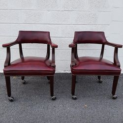 B0LING VINTAGE CORPORATE OAK CHAIRS-MINT