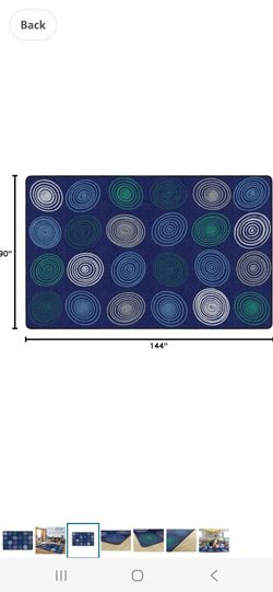 Flagship Carpets Circles Abstract Educational Area Rug for Kids Room Seating Décor, Children's Classroom, Play Carpet for Teaching and Playroom, Seats
