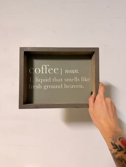 Coffee Definition Wooden Framed Sign