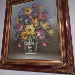 Oíl On Canvas Floral Painting