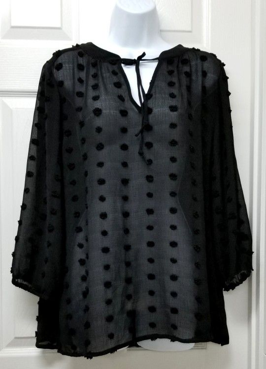 Black Sheer Top L