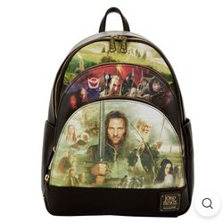Loungefly Lord of the Rings Trilogy Mini Backpack (Official LOTR Merchandise)