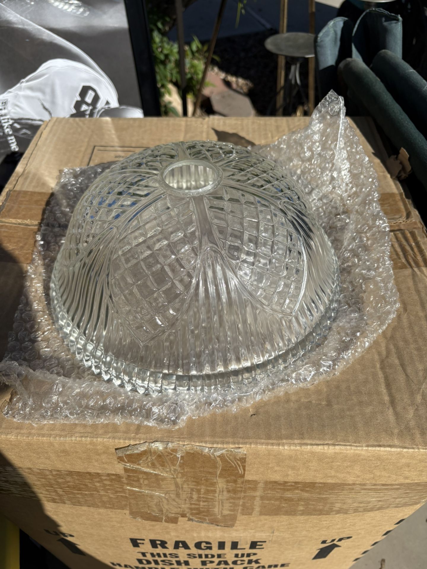 4 Vintage Cut Glass Light Globes