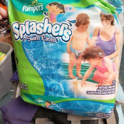 Pampers Splasher's Pants Size 6 37lbs Open 40 Pk