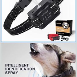 Citronella Dog Bark Collar, Citronella Bark Collar, Adjustable Spray Anti Barking Collars with 2 Straps, Rechargeable Dog Barking Training Device, Saf