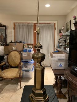 Tall vintage brass lamp