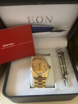 Men’s EON 1962 Gold-Tone Watch with Box