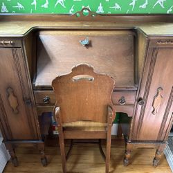 Antique Secretary Desk And Chair