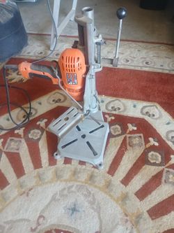 Vintage Drill Press With Drill