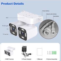 Dual Lens WiFi Outdoor Cameras For Home Security