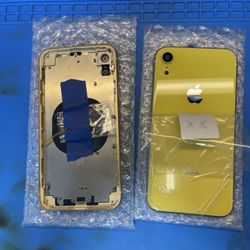 Yellow Back housing for iPhone XR Carcasa de cristal trasero y marco medio para Apple iPhone XR, color amarillo
