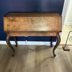 Antique Secretary Desk Tiger Wood