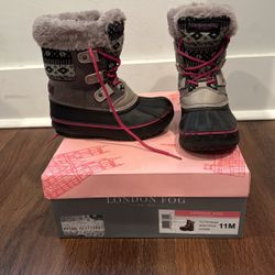 LONDON FOG Girls Tottenham Cold Weather Warm Lined Snow Boot Size 11